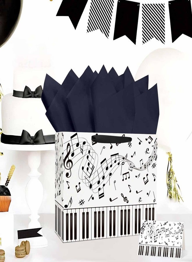 MUNILAIL 13 Inches Music Notes Gift Bag with Handle Tissue Paper and Greeting Card Musical Gift Bag for Boys Girls Birthday Party Baby Shower Music Themed Party Decorations Large Paper Bag - Image 5